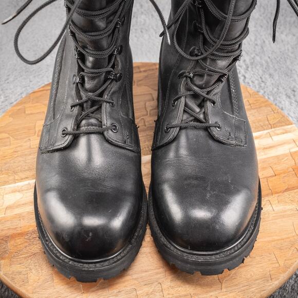 Vtg US Military Vibram 2-97 Insulated Field Combat Boots Black Leather Men 11 R - Picture 3 of 11
